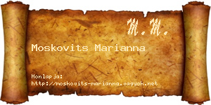 Moskovits Marianna névjegykártya